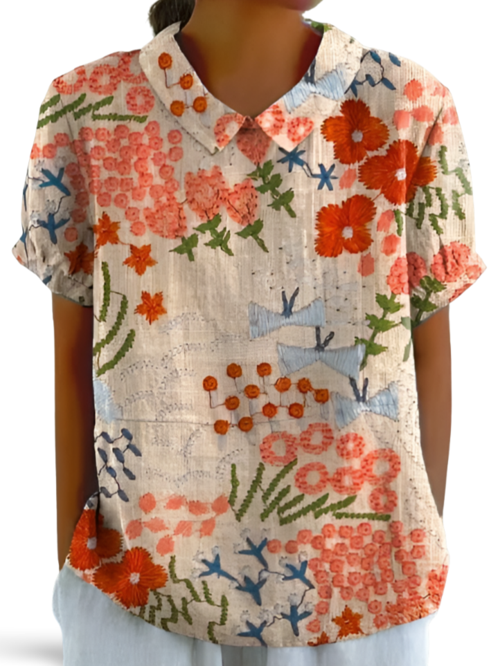 Megan™ Playful Patchwork Blouse
