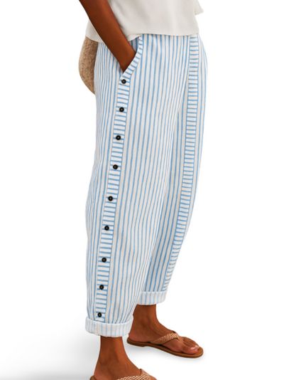 Freya - Seabreeze Stripe Button Trousers