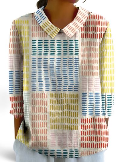 Megan™ Playful Patchwork Blouse
