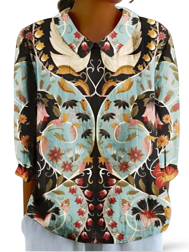 Megan™ Playful Patchwork Blouse