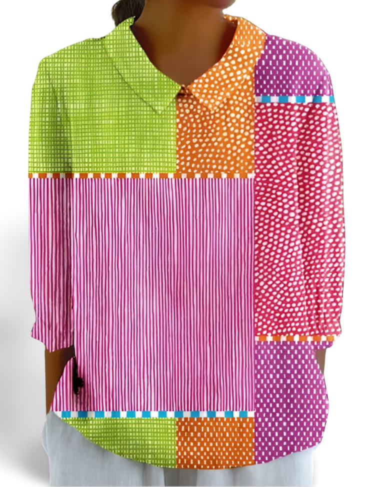 Megan™ Playful Patchwork Blouse