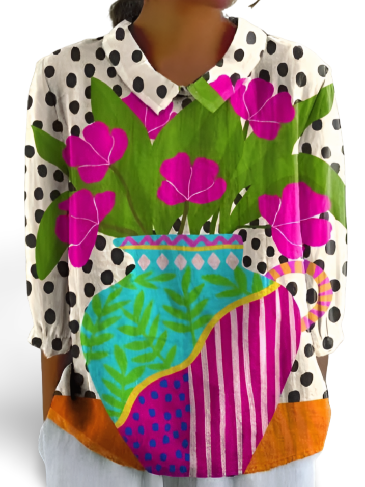 Megan™ Playful Patchwork Blouse